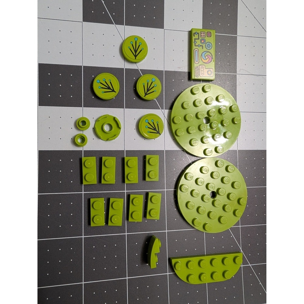 Lego lime green building pieces lot 20 varius branded sticker panel varius